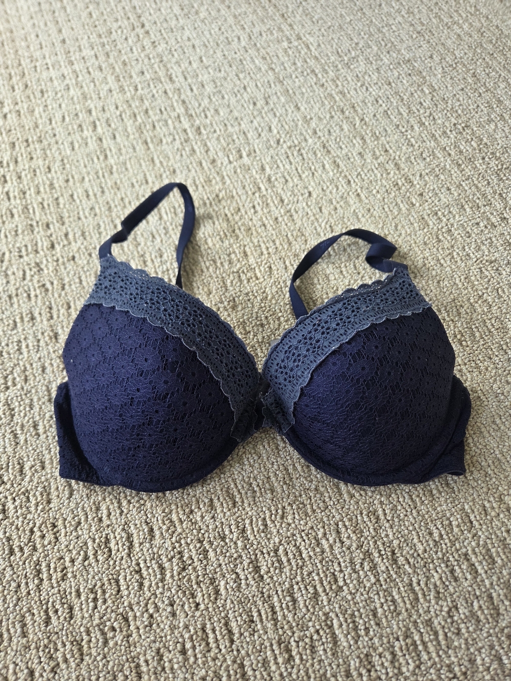 Aerie Navy Lace Push-Up Bra